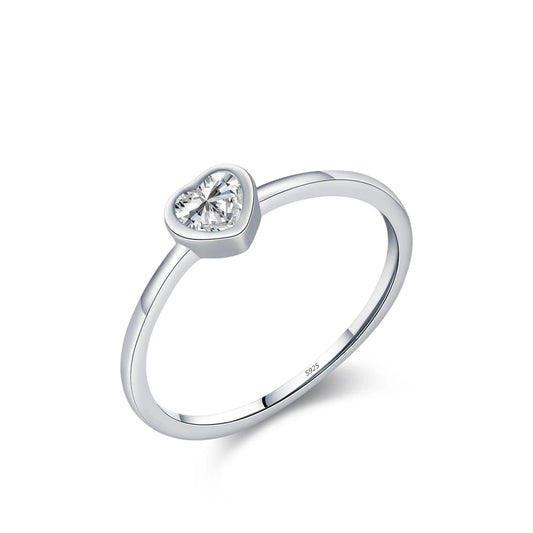 MQ Heart Shape Moissanite 925 Silver Ring