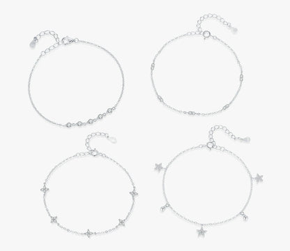 4 Different MQ Models 925 Silver Link Chain Bracelet